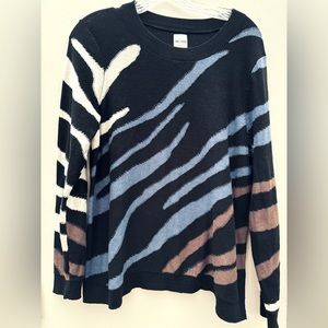 Nic+Zoe Black, brown and white Sweater in L